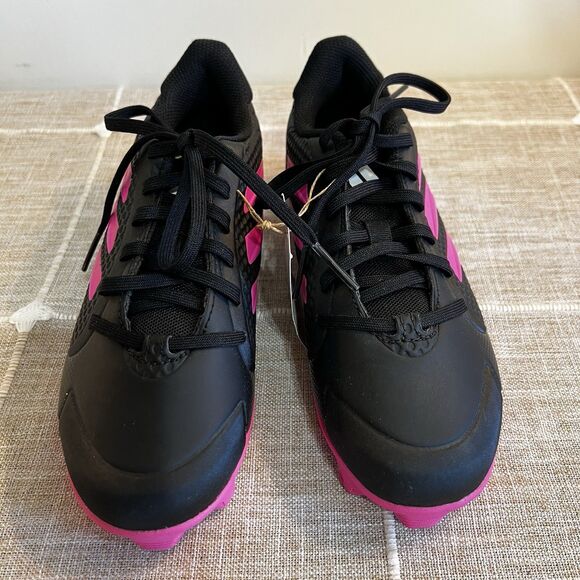 Adidas Girls Baseball Cleats Pure Hustle 2 Black Pink NWT Sz 3.5 - Picture 3 of 8